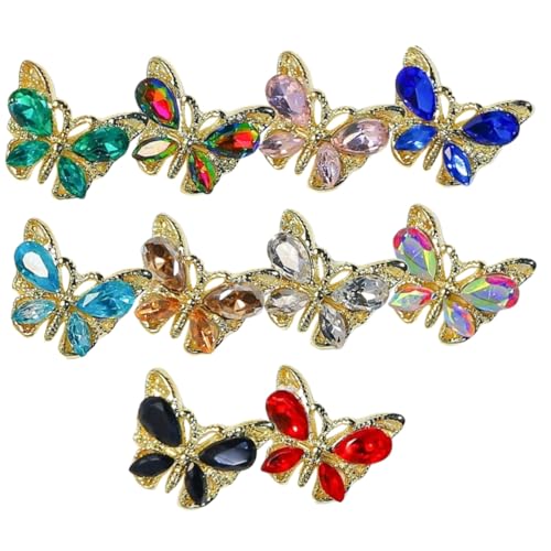 WEKADRIN 10 Stück Teiliges Strass Schmetterling Nagel Charms Bunte Maniküre Nail Art Dekoration Leichte Langlebige Kristallverzierung für Nägel Handyzubehör und DIY basteln WEKADRIN 10 Stück Teiliges Strass Schmetterling Nagel Charms Bunte Maniküre Nail Art Dekoration Leichte Langlebige Kristallverzierung für Nägel Handyzubehör und DIY basteln von WEKADRIN