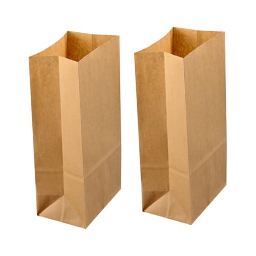WEKADRIN 100 Stück Frühstückstüten Lebensmitteltüten Kleine Partytüten Kekstüten Papierverpackung Flache Papiertüten Party Goodie Tüten Süßigkeitentüten Kraftpapiertüten Party von WEKADRIN