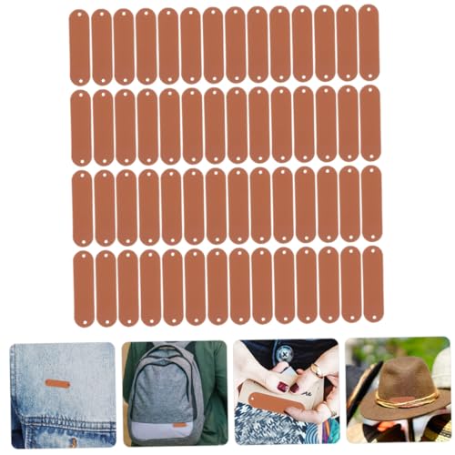 WEKADRIN 100 Stück Synthetische Leder etiketten mit Loch Blanko Label zum Annähen Kreative Kleidungsetiketten für Häkeln DIY Aufnäher für Mützen Taschen Jeans Handgemachte Dekoration von WEKADRIN