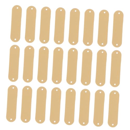 WEKADRIN 100 Stück Teiliges PU Lederlabel mit Zwei Löchern Langlebige DIY Kleidung Etiketten für Nähen Handarbeit Taschen Hüte und Kinderbekleidung Gelb von WEKADRIN