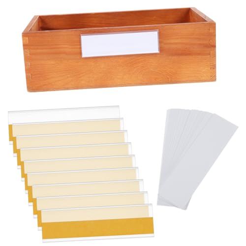 WEKADRIN 100 Stück Transparente Selbstklebende Etikettenhalter mit Pet Kleber und Weißer Karte Langlebige PVC Aufbewahrungs und Regaletiketten für Körbe und Vorratsdosen Beschriftbar und WEKADRIN 100 Stück Transparente Selbstklebende Etikettenhalter mit Pet Kleber und Weißer Karte Langlebige PVC Aufbewahrungs und Regaletiketten für Körbe und Vorratsdosen Beschriftbar und von WEKADRIN