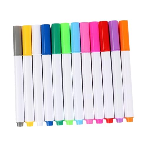 WEKADRIN 12 Stück Abwischbare LED Marker für Acryl Whiteboards Leuchtende Farben Schnelltrocknende Smudgefreie Tinte Vielseitig Kompatibel für Zeichnen und Kreatives Malen von WEKADRIN