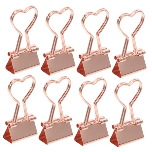 WEKADRIN 12 Stück Metall Büroklammern Kleine Dokumentenklammern Vielseitige Papierclips für Bürobedarf und Schreibtischorganisation in Roségold mit von WEKADRIN