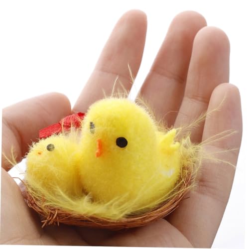 WEKADRIN 12 Stück Teiliges Flauschige Mini-küken Osterdeko Kleine Plüschküken für Osterfeier Detailreiche Osterdekoration für Zuhause Büro Restaurant Vielseitige Tisch Raumgestaltung von WEKADRIN