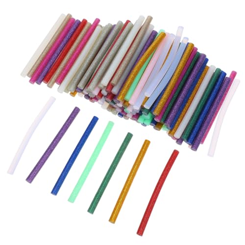 WEKADRIN 120 Stück Bunte Glitzer Heißklebesticks Vielseitig Einsetzbare DIY Bastelkleber Stäbe für Papier Holz Kunststoff Stoff Geeignet für Heißklebepistolen Einfache Anwendung für von WEKADRIN