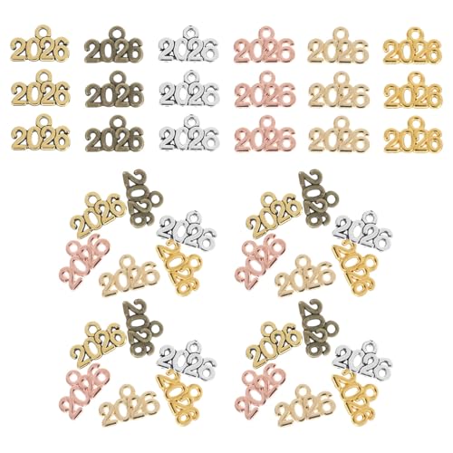 WEKADRIN 120 Stück Schlüsselanhänger Anhänger Schlüsselring Charm Dekorative Anhänger Anhänger Zubehör DIY Schlüsselanhänger Damen Schlüsselanhänger DIY Charm Keychain 2026 Charm 2026 von WEKADRIN