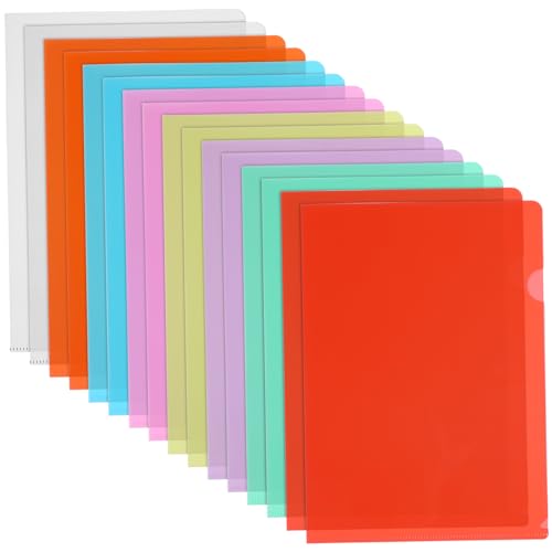 WEKADRIN 16 Stück Teiliges Transparente Dokumentenmappe aus Kunststoff Farbige Sichtfolie in Farben Schlankes Design Vielseitig für Akten Belege Briefe Ordnet und Schützt Dokumente von WEKADRIN