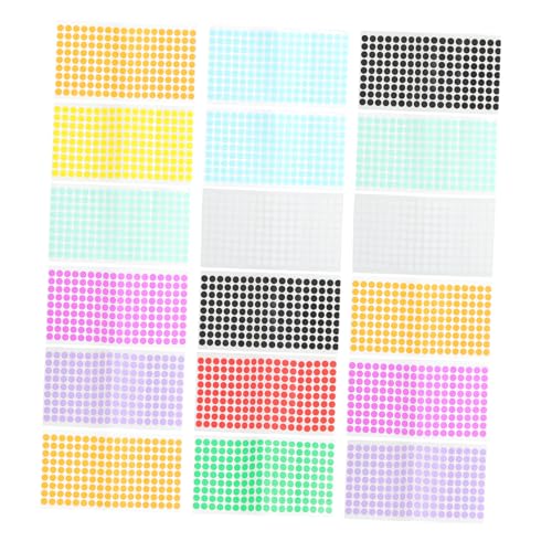 WEKADRIN 18 Blatt Bunte Selbstklebende Runde Markierungsaufkleber Kleine Klassifizierungs Sticker Praktische Etiketten für Büro Zuhause Aufbewahrung Farbige Klebepunkte Zufällige Farbe von WEKADRIN