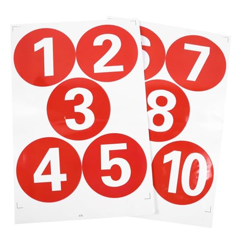 WEKADRIN 2 Blätter Wasserdichte Große Runde Zahlenaufkleber Selbstklebend Vielseitig für Büro Zuhause Maschine Einfache Positionierung Abziehbar Kreatives DIY zubehör von WEKADRIN