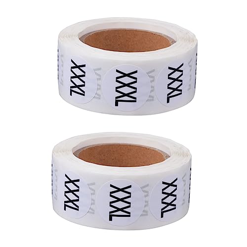 WEKADRIN 2 Rollen Kleidungsetiketten Rund Selbstklebend Größenaufkleber pro für Textil Verpackung und Klare Beschriftung Langlebig und Vielseitig Einsetzbar von WEKADRIN