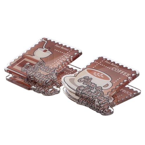 WEKADRIN 2 Stück Kleber fallen zum Handzeltclip Scrapbooking-Clips Memo süßes stationäres Notizen Papiermuschelclips Dekorative Papierklammern Clips für Scrapbook-Karten Acryl von WEKADRIN