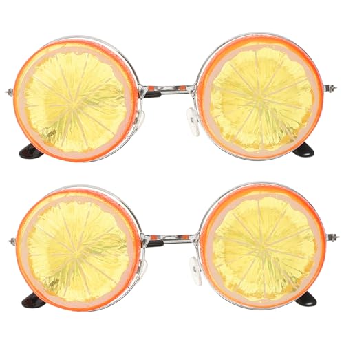 WEKADRIN 2 Stück Lustige Brille Geburtstag Geformt Braut Luau Partybrille Strandgläser Umrandet Verkaufsstand Sonne Retro Sommerparty-brille Requisiten Strandparty-brille Orange von WEKADRIN