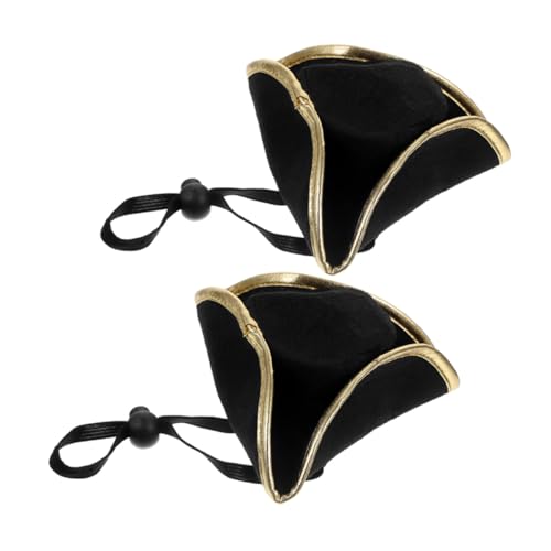WEKADRIN 2 Stück Piratenhut mit Goldenem Rand Karneval Kostüm Zubehör Verstellbar Langlebig für Fasching Maskerade Cosplay Party Geeignet WEKADRIN 2 Stück Piratenhut mit Goldenem Rand Karneval Kostüm Zubehör Verstellbar Langlebig für Fasching Maskerade Cosplay Party Geeignet von WEKADRIN