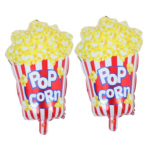 WEKADRIN 2 Stück Popcornballon Folienballon Dekorationen Für Filmgeburtstage Themenpartydekorationen Popcorn-dekorationen Ballon Zum Thema Film Filmballons Aluminiumfolie von WEKADRIN