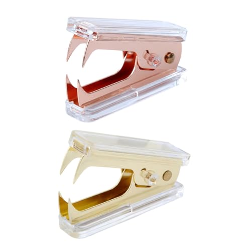WEKADRIN 2 Stück Teiliges Transparenter Acryl Heftklammerentferner mit Marmoroptik Praktisches Büro und Bindewerkzeug Leicht Handlich für Schule und Schreibtisch Farbe Zufällige Farbe von WEKADRIN