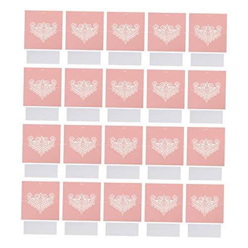 WEKADRIN 20 Stück Dreidimensionale Spitzen Sitzkarten Platzkarten Tischkarten für Hochzeit Geburtstag Party Zarte Namenskarten Tischdekoration Rosa von WEKADRIN
