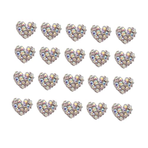 WEKADRIN 20 Stück Teiliges Herzförmige Nagelstrasssteine Nailart Schmuck Flachboden Nageldekoration für DIY Maniküre und Professionelle Nagelkunst von WEKADRIN