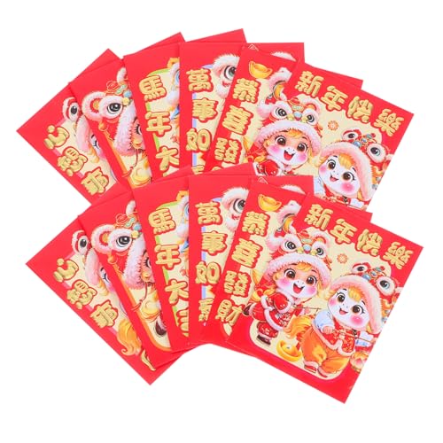 WEKADRIN 20 Stück Teiliges Jahr Des Pferdes Rote Umschläge Stabile Papiermaterialien Traditionelle Chinesische Neujahrs Lucky Money Tüten mit Pferdemotiv für Bargeld und Partydekorationen von WEKADRIN