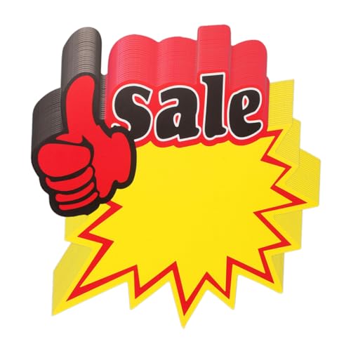 WEKADRIN 200 Stück Preis schild Anzeige Stichworte Etiketten leer Papier Schild speichern Preisschilder im Supermarkt Verkaufspreise Preisschilder Zeichen 230g weißer Karton Gelb von WEKADRIN