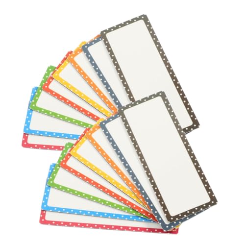 WEKADRIN 24 Stück Magnetische Wiederverwendbare Namensschild-etiketten Beschreibbare Abwischbare Blanko-magnetstreifen für Whiteboard Kühlschrank Schrank Langlebig Flexibel Einsetzbar von WEKADRIN
