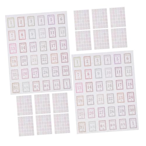 WEKADRIN 24 Stück Planer Aufkleber Selbstklebende Kalenderzahlen und Monatsindex Tabs für Notizbücher Journale und Scrapbooking Dekoration für Planung und Organisation von WEKADRIN