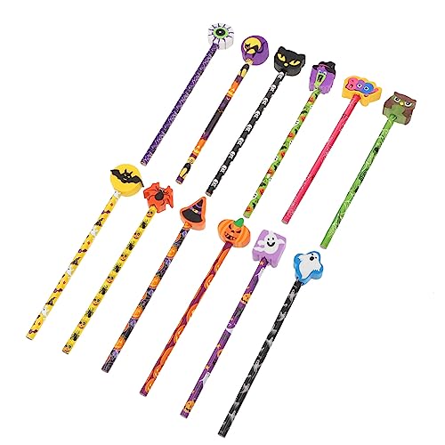 WEKADRIN 24 Stück Teiliges Halloween Buntstifte Umweltfreundliche Holzstifte mit Cartoon Radiergummi Sicher und Geruchsfrei für Malen und Schreiben bei Halloween Partys WEKADRIN 24 Stück Teiliges Halloween Buntstifte Umweltfreundliche Holzstifte mit Cartoon Radiergummi Sicher und Geruchsfrei für Malen und Schreiben bei Halloween Partys von WEKADRIN