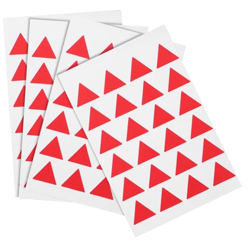 WEKADRIN 288 Stück Dreieckige Klebe-etiketten Selbstklebend Klassifizierungssticker Rot Sichtbar Zum Beschriften Für Bücher Papier Und Diverse Einfaches Abziehen Und Wiederablösen von WEKADRIN
