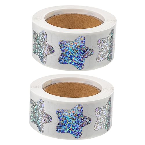 WEKADRIN 2Rollen Glitzernde Sternaufkleber Selbstklebende Funkelnde Etiketten für Kinderbelohnungen DIY Bastelprojekte und Kreative Dekorationen Langlebig und Einfach zu Verwenden von WEKADRIN