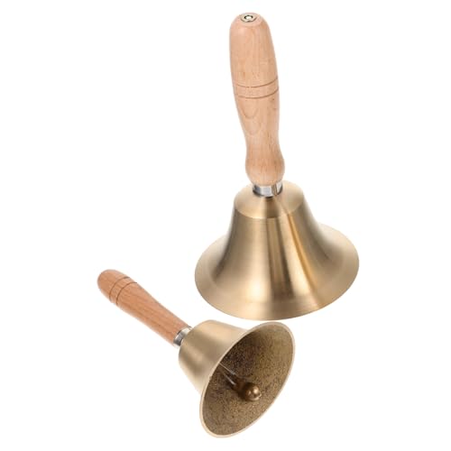 WEKADRIN 2Stücke Schulglocken mit Holzgriff Metallglockenschmuck für Restaurant und Partyddekoration für Schule und Feierlichkeiten WEKADRIN 2Stücke Schulglocken mit Holzgriff Metallglockenschmuck für Restaurant und Partyddekoration für Schule und Feierlichkeiten von WEKADRIN
