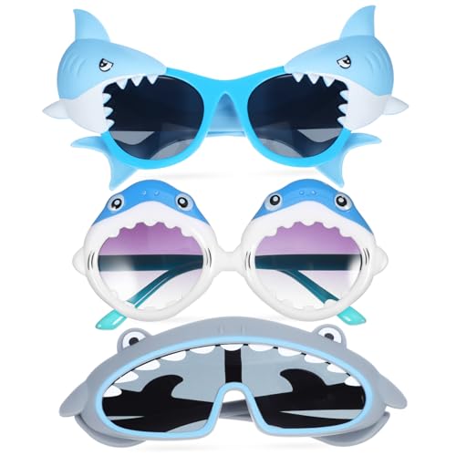 WEKADRIN 3 Paar Hai Sonnenbrillen Lustige Partybrille im Hai Design für Strandfeste und Fotoshootings Leicht und Bequem Kreative Accessoires für Unvergessliche WEKADRIN 3 Paar Hai Sonnenbrillen Lustige Partybrille im Hai Design für Strandfeste und Fotoshootings Leicht und Bequem Kreative Accessoires für Unvergessliche von WEKADRIN