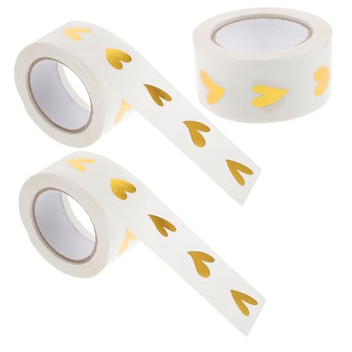 WEKADRIN 3 Rollen Transparente Herz Roll sticker Multifunktionale Dekorations Geschenk siegel aufkleber Selbstklebende Etiketten für Hochzeit Basteln Party von WEKADRIN
