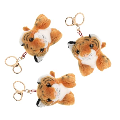 WEKADRIN 3 Stück Weiche Plüsch Tiger Schlüsselanhänger mit Niedlichem Tiger Design Leichte Taschen und Rucksackanhänger als Partygeschenk für Geburtstage und Shower Zubehör von WEKADRIN