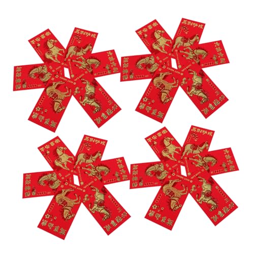 WEKADRIN 30 Stück Chinesische Neujahrsumschläge Jahr Des Pferdes mit Geprägtem Design Robuste Rote Taschen für Frühlingsfest Lunar Year Vielseitig für Hochzeit und Geburtstagsfeier von WEKADRIN