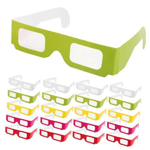 WEKADRIN 30 Stück Feuerwerksgläser Party Belohnungen für Geburtstagsfeiergläser Form Belohnungen für 3D-Filmbrillen Rote Kinderbrille Geburtstagszubehör für Rote 3D-Brille Papier von WEKADRIN