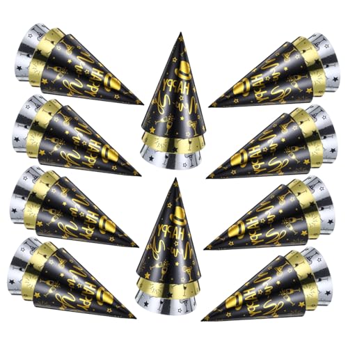 WEKADRIN 30 Stück Teiliges Happy Year Partyhüte Leichte Papierhüte in Schwarz Gold Silber Bequemer Sitz Festliche Neujahrsdekoration für Erwachsene für Silvester und Neujahrsfeiern WEKADRIN 30 Stück Teiliges Happy Year Partyhüte Leichte Papierhüte in Schwarz Gold Silber Bequemer Sitz Festliche Neujahrsdekoration für Erwachsene für Silvester und Neujahrsfeiern von WEKADRIN
