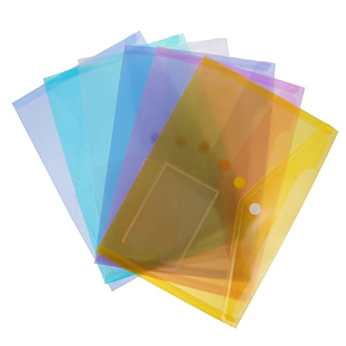 WEKADRIN 30Stücke Transparent Dokumentenordner Wasserdichte Datei Organizer mit Kartentasche für Belege und Dokumente Leicht und Reißfest für Büro und Schule von WEKADRIN