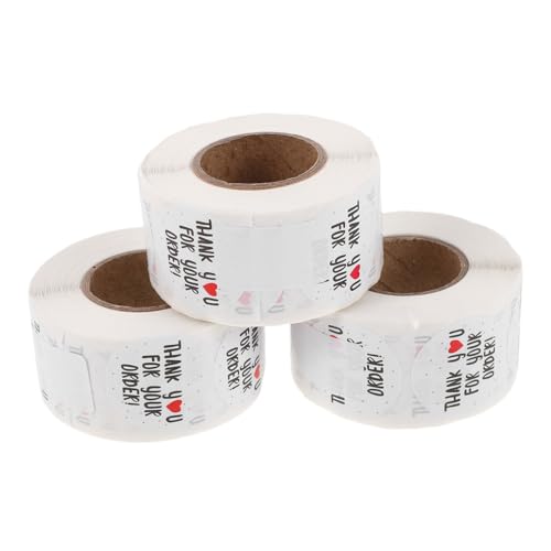WEKADRIN 3Roll Thank You For Your Order Aufkleber Rund Selbstklebende Etiketten für Versandverpackungen Umschläge Geschenkverpackung Small Business Kundenbindung von WEKADRIN