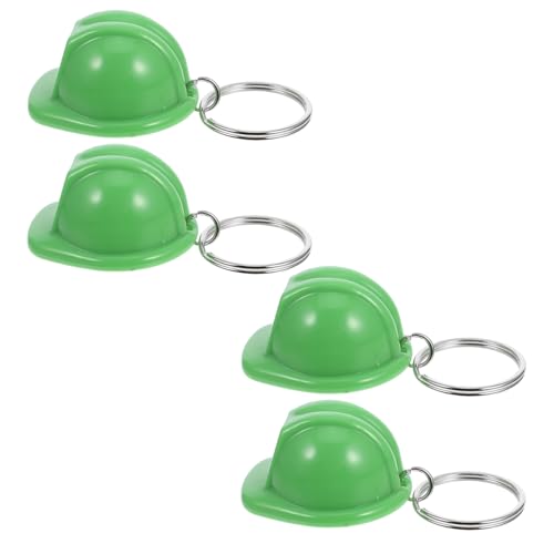 WEKADRIN 4 Stück Bau Hut Geburtstagsfeierzubehör für den Bau Bau-Partyhüte Mini-Schutzhelm für Puppe Miniatur-Bauhut Helm Schlüsselanhänger Bauzauber Zinklegierung Green von WEKADRIN