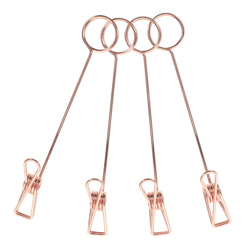 WEKADRIN 4 Stück Metall Doppelkopf Clip Roségold Multifunktionaler Fotohalter Memo Klammer Kartenhalter Notizen Organizer Büro Schreibtisch Zubehör von WEKADRIN