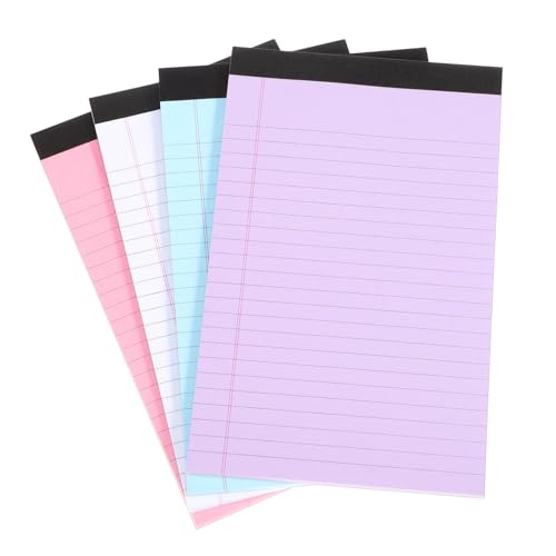 WEKADRIN 4 Stück Notizblock Liniert Abreißbar Notizheft und Büro Schule und Zuhause Farbige Memo Pads für Kreative Notizen von WEKADRIN
