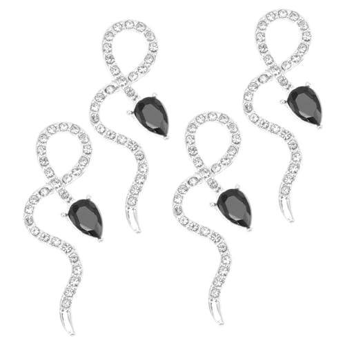 WEKADRIN 4 Stück Schlangen Nail Charms Silber Nagelverzierungen für DIY Maniküre Nagelkunst Nail Art Dekorationen Geeignet für Natürliche und Künstliche Nägel Party Hochzeit Geburtstag von WEKADRIN