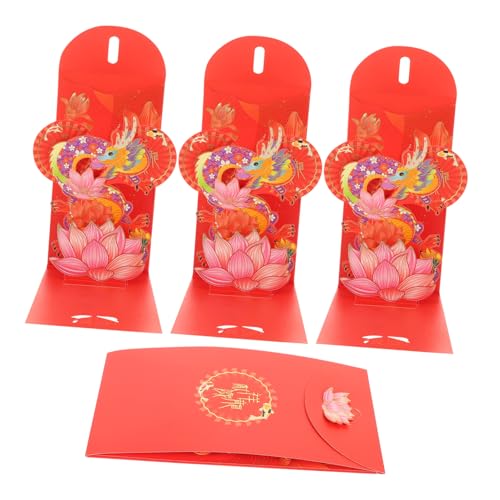 WEKADRIN 4 Stück Teiliges Rote Umschläge Jahr Des Drachen Papier Geldumschläge für Bargeschenke Frühlingsfest Dekoration Chinesisches Neujahr Festliche Geldbeutel mit Langlebigem Design WEKADRIN 4 Stück Teiliges Rote Umschläge Jahr Des Drachen Papier Geldumschläge für Bargeschenke Frühlingsfest Dekoration Chinesisches Neujahr Festliche Geldbeutel mit Langlebigem Design von WEKADRIN