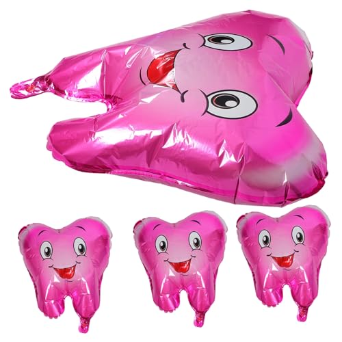 WEKADRIN 4 Stück Teiliges Shower Zahnballons aus Aluminiumfolie Lustige Dekoration für Geburtstagsfeiern Babypartys und Feiern Langlebig und Sicher für Kreative Partygestaltung von WEKADRIN