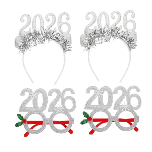 WEKADRIN 4 Stücke Teiliges Silvester Party Glitzernde Neujahrs Haarreifen und Lustige Sonnenbrillen Bühnenrequisiten für Weihnachts und Neujahrsfeiern Fototaugliche Kopfbänder für WEKADRIN 4 Stücke Teiliges Silvester Party Glitzernde Neujahrs Haarreifen und Lustige Sonnenbrillen Bühnenrequisiten für Weihnachts und Neujahrsfeiern Fototaugliche Kopfbänder für von WEKADRIN
