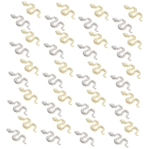 WEKADRIN 40 Stück Teiliges Schlangen Nail Art Charms aus Robustem Zinklegierung Korrosionsbeständig Filigrane Details Kreative Nageldekoration für DIY Maniküre für Partys und Geschenkideen von WEKADRIN