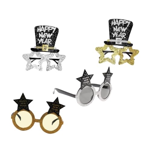 WEKADRIN 4Stücke Neujahrsbrillen Lustige Kreative Partygläser für Festliche Anlässe Party Accessoire für Home Gatherings und Silvesterfeiern WEKADRIN 4Stücke Neujahrsbrillen Lustige Kreative Partygläser für Festliche Anlässe Party Accessoire für Home Gatherings und Silvesterfeiern von WEKADRIN