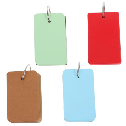 WEKADRIN 4Stücke Teiliges Bunter Binder Ringe Notizblöcke DIY Flashkarten Lernen Einfache Flip Pads für Schule Portable Lernkarten für Kreative von WEKADRIN