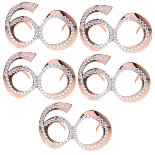 WEKADRIN 5 Paare Zahlenbrille Partydeko Fotorequisite Roségold Geburtstagsbrille Fotobooth Requisite für Frauen und Männer Besondere Feiern WEKADRIN 5 Paare Zahlenbrille Partydeko Fotorequisite Roségold Geburtstagsbrille Fotobooth Requisite für Frauen und Männer Besondere Feiern von WEKADRIN