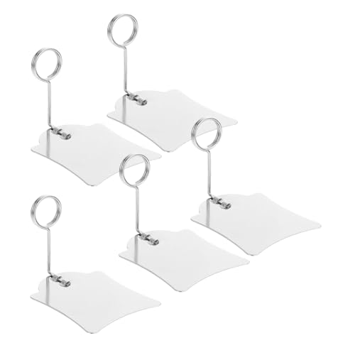 WEKADRIN 5 Stück Metall Preisschild Halter Clip Silber Lebensmittel Etikettenhalter Stabil für Supermarkt Bäckerei Werbeaufsteller Tisch Preisschildständer WEKADRIN 5 Stück Metall Preisschild Halter Clip Silber Lebensmittel Etikettenhalter Stabil für Supermarkt Bäckerei Werbeaufsteller Tisch Preisschildständer von WEKADRIN