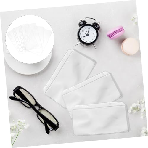 WEKADRIN 5 Stück Ringbuch Taschen PVC Binder Pockets Transparent Aufbewahrungstaschen für Stifte Notizen Dokumente Organizer Geeignet für Format von WEKADRIN